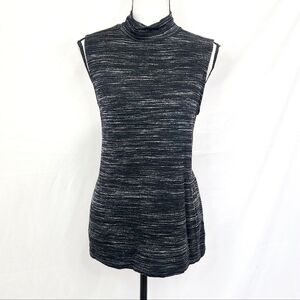 Cato Heathered Mock Neck Sleeveless Top
